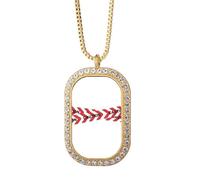 no/no Logo Caution Line Art Deco Fashion Necklace Pendant Diamond Crystal Golden Jewelry
