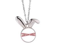 no/no Logo Caution Line Art Deco Fashion Rabbit Necklace Pendant Bunny Animal Jewelry Gift