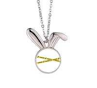 no/no Logo Danger Line Art Deco Fashion Rabbit Necklace Pendant Bunny Animal Jewelry Gift