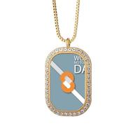 no/no Logo Quit Smoking Is Difficult Necklace Pendant Diamond Crystal Golden Jewelry