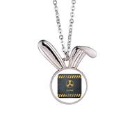 no/no Logo Radioactive Substances Warning Rabbit Necklace Pendant Bunny Animal Jewelry Gift