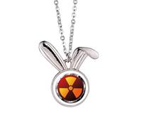 no/no Logo Radioactive Substances Warning Rabbit Necklace Pendant Bunny Animal Jewelry Gift