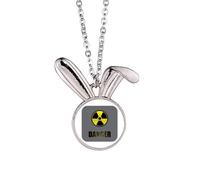 no/no Logo Radioactive Substances Warning Rabbit Necklace Pendant Bunny Animal Jewelry Gift