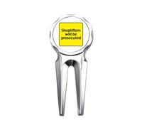 no/no Logo Shoplifters Will Be Prosecuted Golf Divot Tool Golf Ball Marker Repair Tool