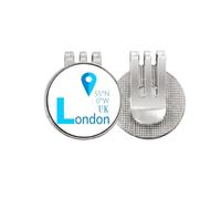 no/no London Geography Coordinates Trave Golf Ball Marker Hat Cap Clip Enamel Magnetic