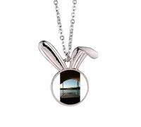 no/no Look Into The Distance Art Deco Fashion Rabbit Necklace Pendant Bunny Animal Jewelry Gift