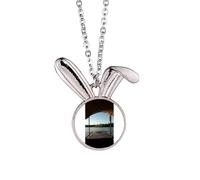no/no Look Into The Distance Art Deco Fashion Rabbit Necklace Pendant Bunny Animal Jewelry Gift
