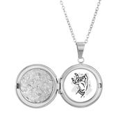 no/no Lotus Fingerprint Mudra Motion Locket Necklace Hold Picture Jewelry Birthday Gift