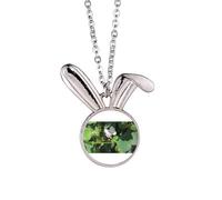 no/no Lotus Summer Art Deco Fashion Rabbit Necklace Pendant Bunny Animal Jewelry Gift