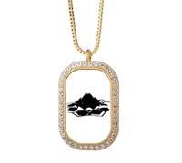 no/no Lotus Temple Art Deco Fashion Necklace Pendant Diamond Crystal Golden Jewelry