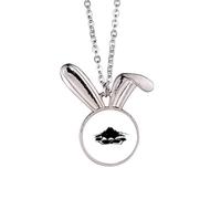 no/no Lotus Temple Art Deco Fashion Rabbit Necklace Pendant Bunny Animal Jewelry Gift