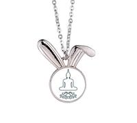 no/no lotus thr meditation thinking Rabbit Necklace Pendant Bunny Animal Jewelry Gift