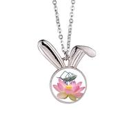 no/no Lotus Whale Flower Bird Sacred Rabbit Necklace Pendant Bunny Animal Jewelry Gift
