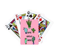 no/no Love Grows Here Cactus Poker Playing Card Tabletop Board Game