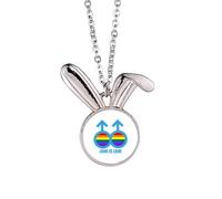no/no Love Is Love Art Deco Fashion Rabbit Necklace Pendant Bunny Animal Jewelry Gift