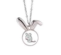 no/no lovely cartoon mouse lly solitude lovely Rabbit Necklace Pendant Bunny Animal Jewelry Gift