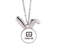 no/no Lucky Heart-beating Life Rabbit Necklace Pendant Bunny Animal Jewelry Gift