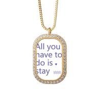 no/no Lyrics You Have To Stay Art Deco Fashion Necklace Pendant Diamond Crystal Golden Jewelry
