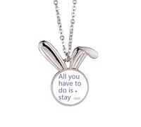 no/no Lyrics You Have To Stay Art Deco Fashion Rabbit Necklace Pendant Bunny Animal Jewelry Gift