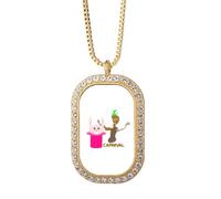 no/no Magic Bunny Cartoon Carnival Lovely Necklace Pendant Diamond Crystal Golden Jewelry