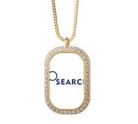 no/no Magnifier Search Knowledge Understanding Necklace Pendant Diamond Crystal Golden Jewelry