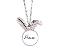 no/no Magnifier Search Knowledge Understanding Rabbit Necklace Pendant Bunny Animal Jewelry Gift