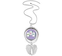no/no mahjong top ten thousand Pendant Angel Wings Rotating Necklace Jewelry
