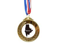 no/no maine ameusa map outline Gold Award Winner Medal First Place Ribbon