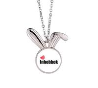 no/no Malta Script Language I Love You Language Mandari Rabbit Necklace Pendant Bunny Animal Jewelry Gift