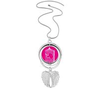 no/no Map Cage Continent Antarctica Pendant Angel Wings Rotating Necklace Jewelry
