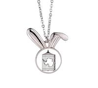 no/no Map Cage Continent Antarctica Rabbit Necklace Pendant Bunny Animal Jewelry Gift