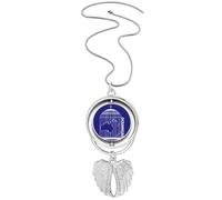 no/no Map Cage Continent Oceania Pendant Angel Wings Rotating Necklace Jewelry