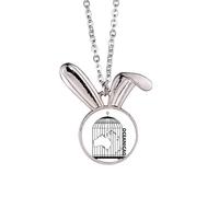 no/no Map Cage Continent Oceania Rabbit Necklace Pendant Bunny Animal Jewelry Gift