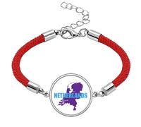 no/no map Netherlands EUAN windll Lucky Red String Bracelet Rope Bracelet Handmade