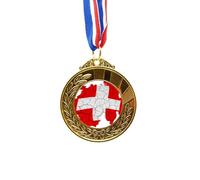 no/no Map Switzerland Flag Pattern Gold Award Winner Medal First Place Ribbon