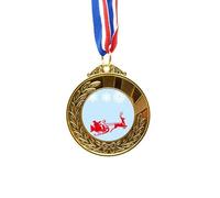 no/no mas Elk Sled Snowflake Pattern Gold Award Winner Medal First Place Ribbon