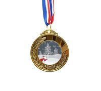 no/no mas Santa Claus Snowflake Tree Gold Award Winner Medal First Place Ribbon