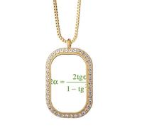 no/no Mathematical Formula Expresses Computational Equation Necklace Pendant Diamond Crystal Golden Jewelry