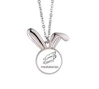 no/no Meatataian Love Meat Art Deco Fashion Rabbit Necklace Pendant Bunny Animal Jewelry Gift
