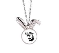 no/no Meditation Avatar Outline Faith Rabbit Necklace Pendant Bunny Animal Jewelry Gift