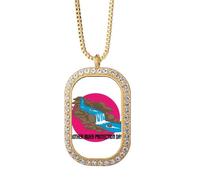no/no Memorial Anniversary Mother River Protect Necklace Pendant Diamond Crystal Golden Jewelry