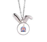 no/no Memorial Anniversary Theatre Cultural Heritage Rabbit Necklace Pendant Bunny Animal Jewelry Gift