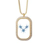 no/no Meteoric Rise Beautiful Lucky Stars Necklace Pendant Diamond Crystal Golden Jewelry