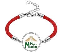 no/no Mexico Landscape Ruins Building Mexican Lucky Red String Bracelet Rope Bracelet Handmade