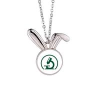 no/no Microscope Experiment Science Judgment Rabbit Necklace Pendant Bunny Animal Jewelry Gift