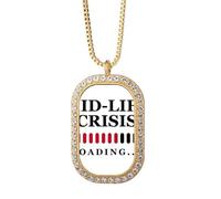 no/no Mid-life Crisis Process Loading Necklace Pendant Diamond Crystal Golden Jewelry