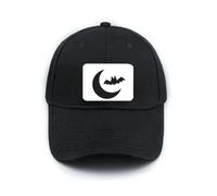no/no Moon Bat Happy Fear Halloween Hat Classic Adjustable Black Baseball Cap