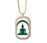 no/no Moon Light Shining Knowledge Necklace Pendant Diamond Crystal Golden Jewelry