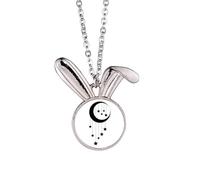 no/no Moon Star Pendant Decoration Rabbit Necklace Pendant Bunny Animal Jewelry Gift