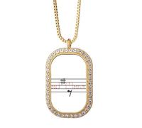no/no Morning Greetings Symbol Music Necklace Pendant Diamond Crystal Golden Jewelry